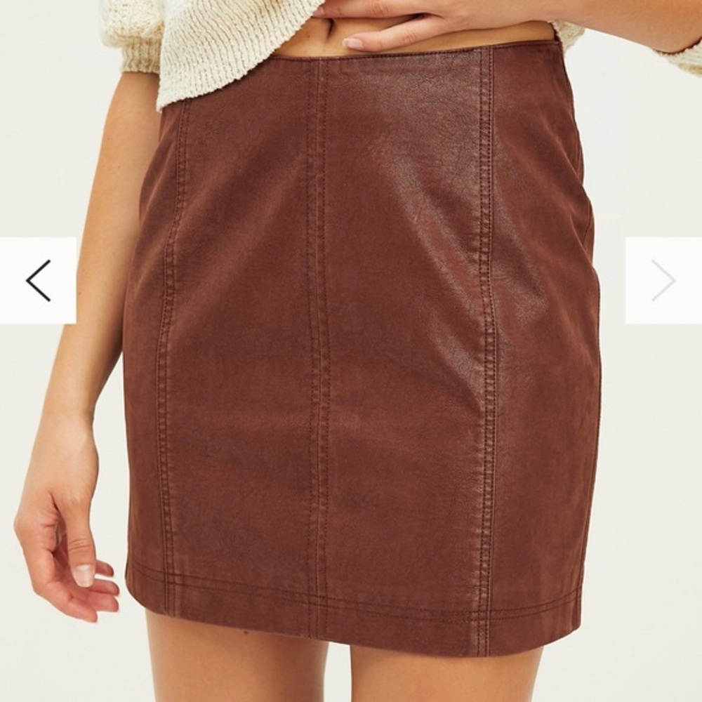 Free People Vegan Leather Skirt